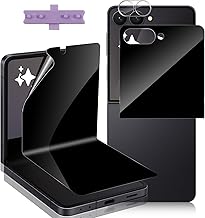Funrae Protecteur d'écran Anti-Espion pour Samsung Galaxy Z Flip 7/Z Flip7, Anti-Spy Verre Trempé et Privacy Film Flexible TPU Protection écran avec Caméra Arrière Protecteur[1+1+1PCS], Anti Rayure
