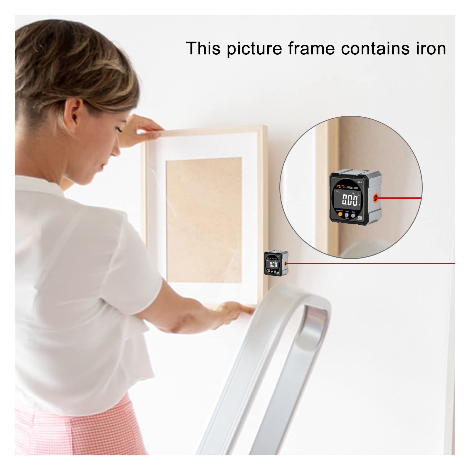 Goniometro Digitale Magnetico - Misuratore Angoli 360° Con Livello | Per Falegnameria E Edilizia - Foto 6