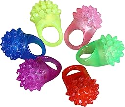 Cerioll Bagues Lumineuses, Halloween Lumineux Jouet de Doigt,Lumineux Jouet de Doigt Amusant,6 Pcs Lumineux Anneaux de Gelée,Lumières de Doigt,Halloween LED Finger Lights,Coloré Clignotant Jouet