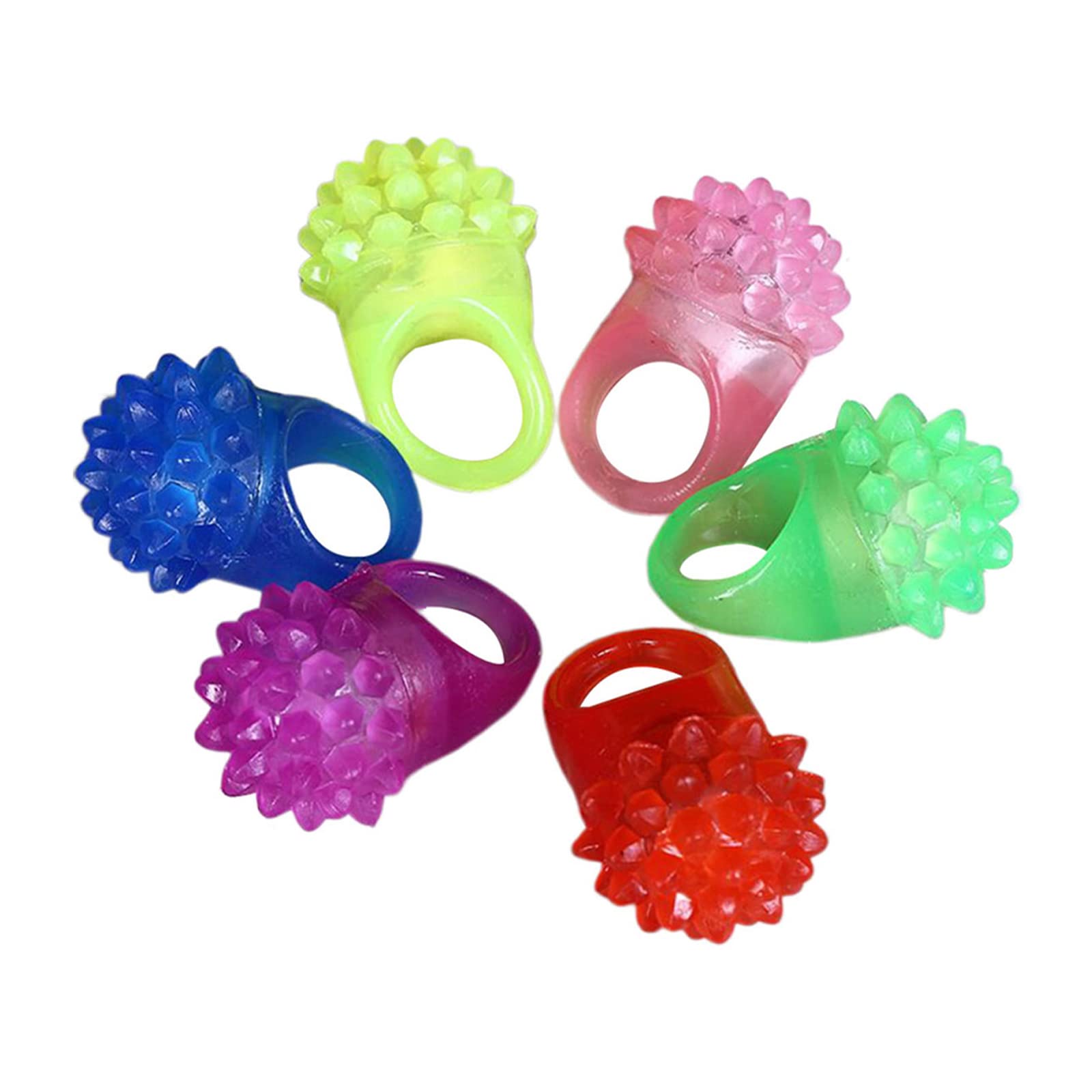 Fiesta Iluminar Anillos,Pulgar Linterna Juguete,6 Pcs Fiesta Iluminar Juguetes Anillo Iluminar,Anillos de Iluminación de Fiesta,Anillos de Fiesta Juguetes para El Dedo,Anillos Luminosos LED de Colores