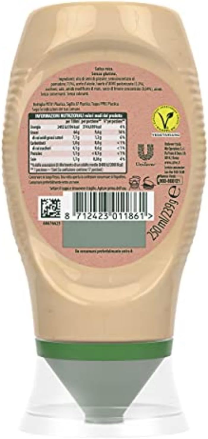 Calvé Salsa Rosa, 12 Pezzi da 250 ml, Salsa con Pomodorini Freschi Italiani, Ideale per Party e Buffet, Senza Coloranti e Conservanti, Senza Glutine, Vegetariano, Bottiglia 100% Riciclata 12 x 250 ml Salsa Rosa - Immagine 2