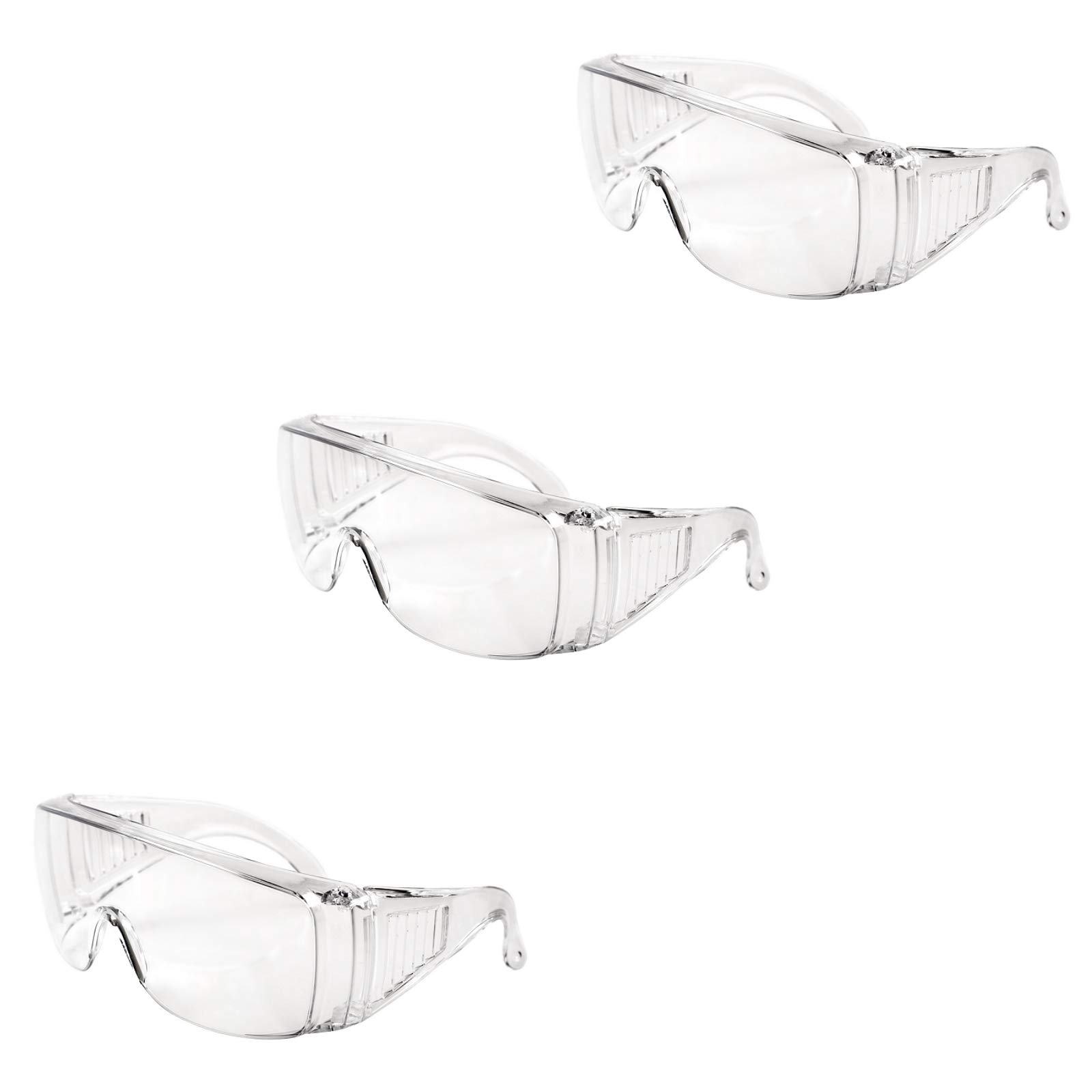 Safety Glasses, Safety Goggles, Lab Goggles - ADVANS Anti Fog Safety Glasses Over Eyeglasses, Safety Goggles with Universal Fit, Eye Protection with Clear Lenses, Anti-UV, Anti-Scratch, Impact Resistance, Ventholes on the Sides, AG001 (3 Pack)