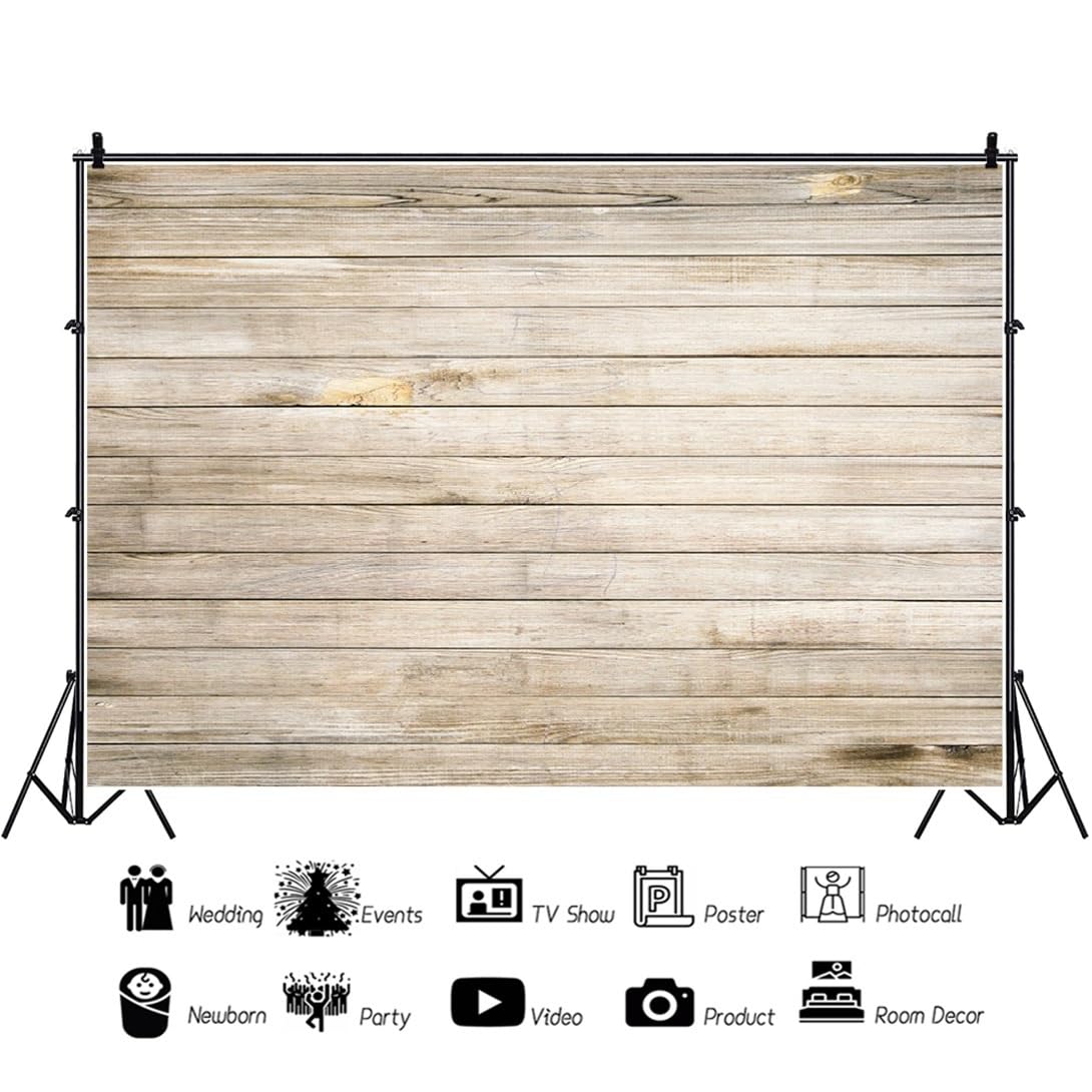 Fotohintergrund Brauner Holzboden | 3,5x2,5 M | Vinyl-Material | Für Studio, Portrait, Video | Leicht & Wasserabweisend
