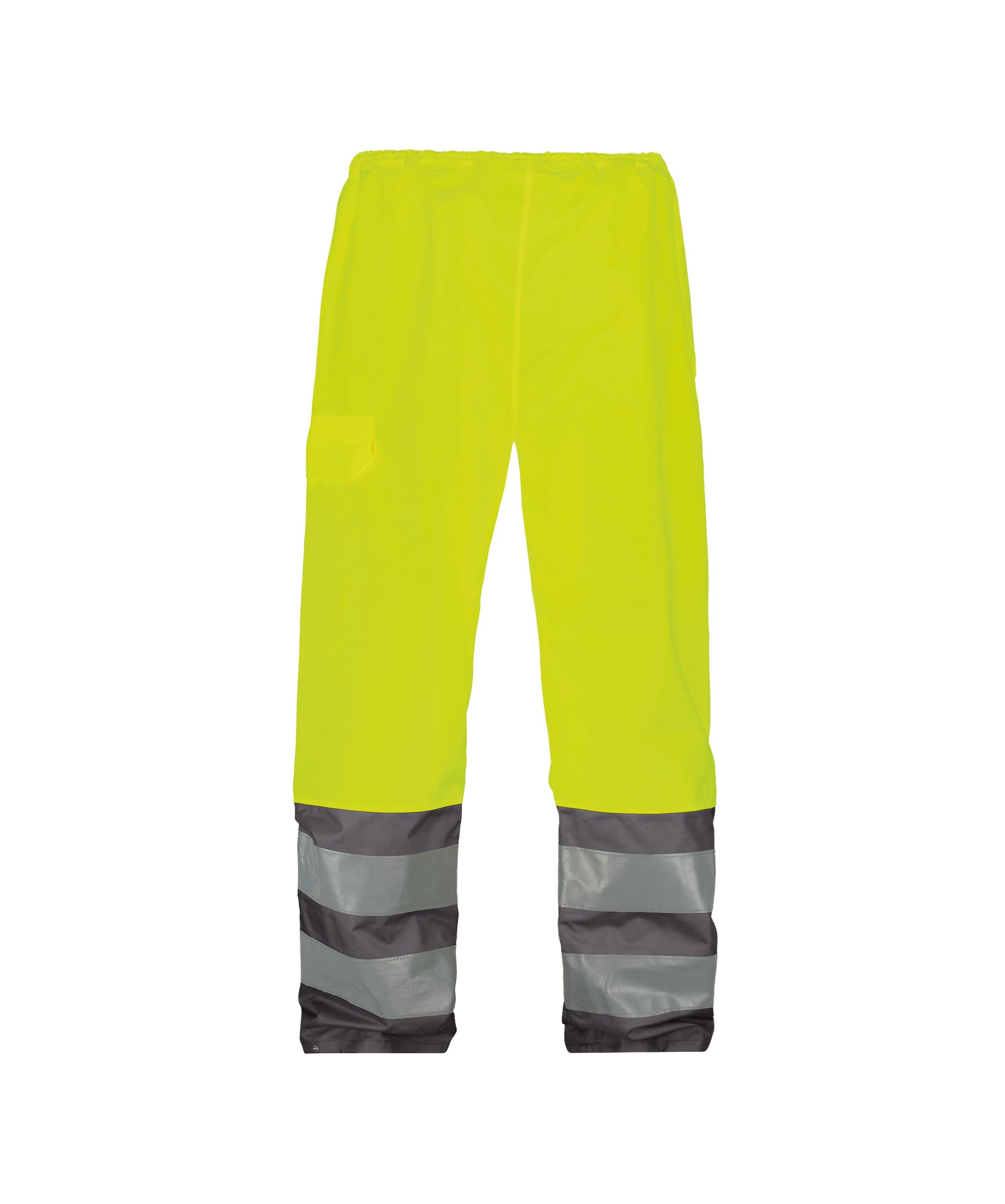 Dassy 200881-6941-3XL Sola Pantalones de trabajo impermeables de alta visibilidad, 200 G/M2, color amarillo fluorescente/gris cemento, talla 3XL