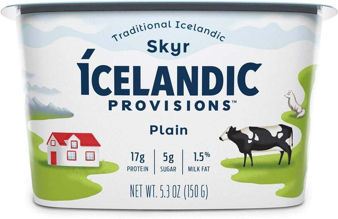 Icelandic Provisions Plain Skyr Yogurt, 5.3 Ounce (Pack of 12)