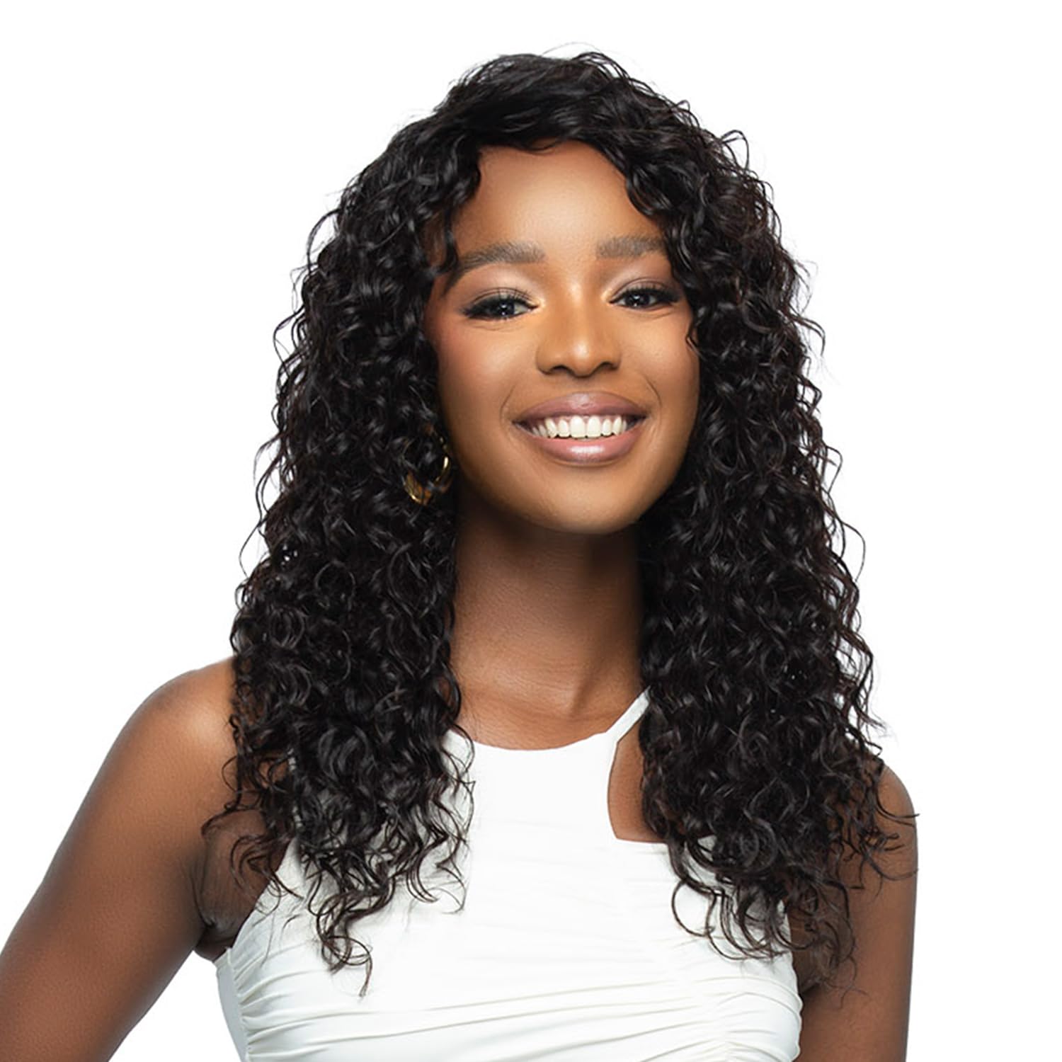 BOBBI BOSS Unprocessed Human Hair Wig MH1345 Shani (NATURAL BLACK)
