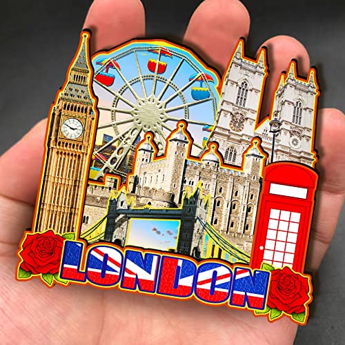 Imán decorativo de madera Londres Inglaterra miniatura 4