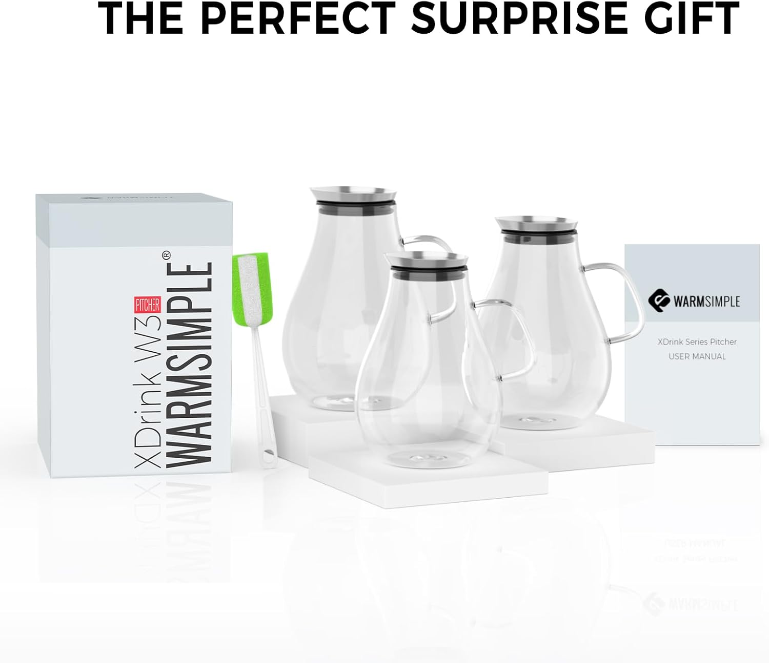 Glass Pitcher With Lid, 2.5 Liter 85 oz Glass Water Pitcher For Fridge, 0.66 Gallon Pitchers With Handle And Lid, Tea Jug Carafe Jar For Hot/Iced Water Milk Juice Coffee Fruit - Image 8