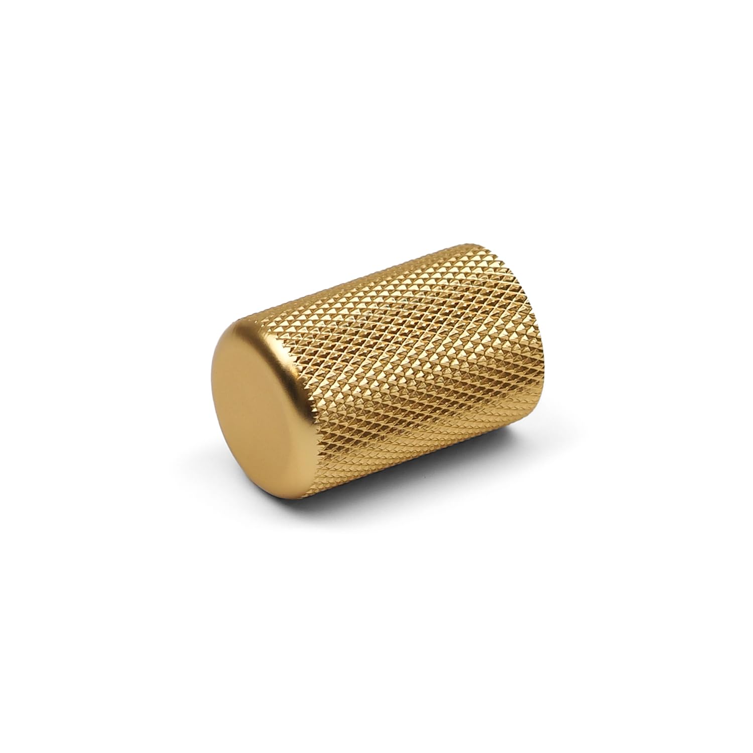Handle & Home Gold Knurled Cabinet Knob Small Textured Brass Cylinder Button Pull 18Mm Diameter Kitchen Cupboard Door Drawer Furniture Upcycle Handle