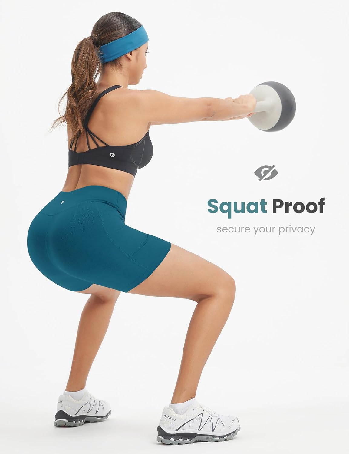 baleaf Crossover Biker Shorts Women 6" High Waisted Yoga Shorts with Pockets Bike Workout Spandex Compression - Image 5