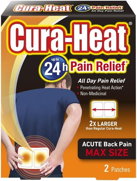 CuraHeat Back Pain MAX size 2 patches Amazon.co.uk Health