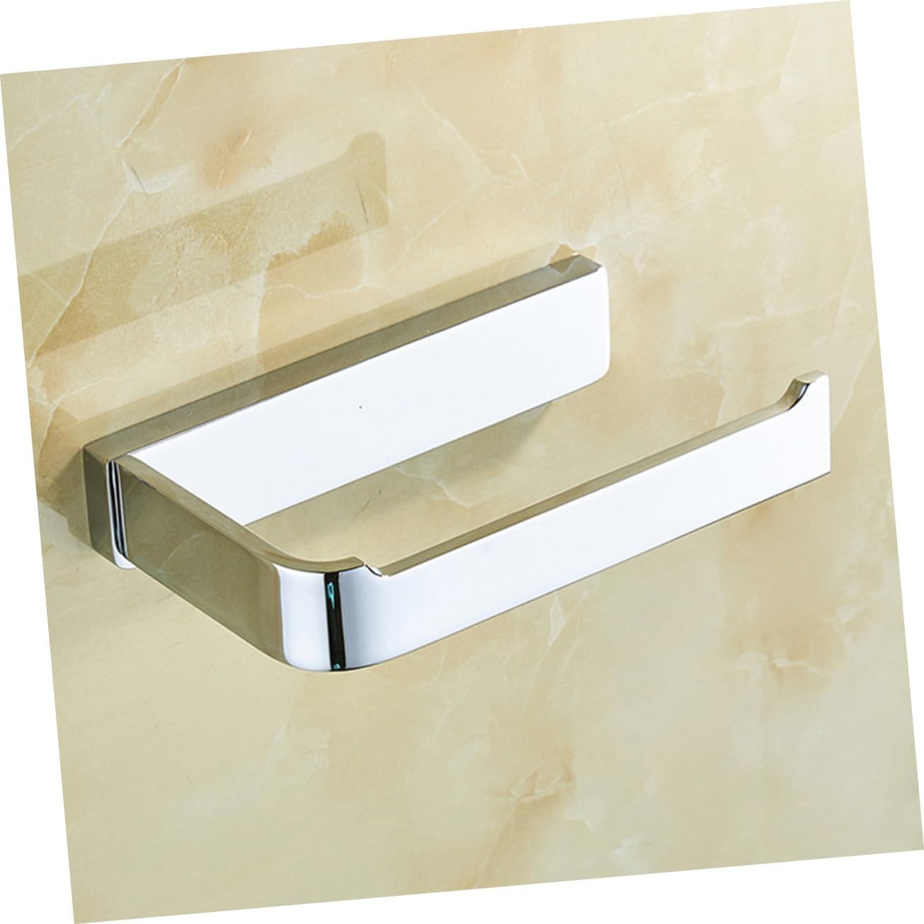 DOITOOL Wall-Mounted Bathroom Paper Holder Simple Style roll Holder Toilet Paper Metal Wall Mount Toilet Paper Holder Wall Mount Paper Holder Square Toilet Paper Holder Paper Towel Holder