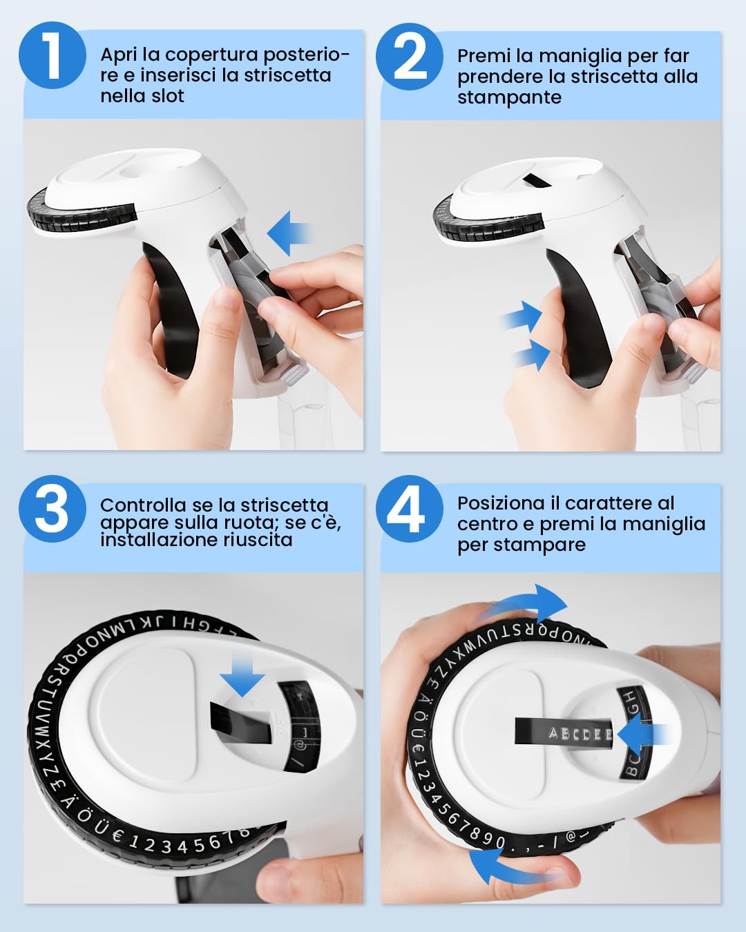 Vixic 3D Etichettatrice a Rilievo, Etichettatrice per goffratura con 3 nastri per etichette, Etichettatrice Omega con 3 Nastro, perfetta per la casa e per fai-da-te