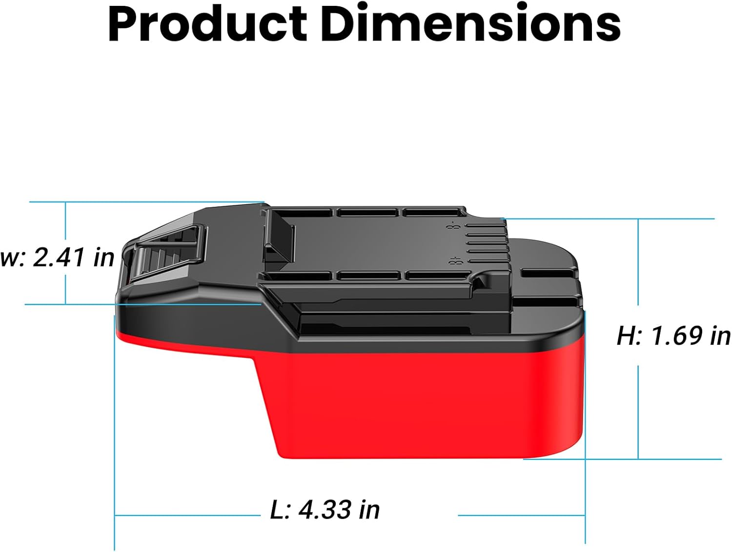 Adapter for Bauer 20V Tools - Compatible with Milwaukee M18 RED Batteries (Not V-18 Model) for Powering, No Charging Function, Red-Black, 1 Adapter Only - Image 2