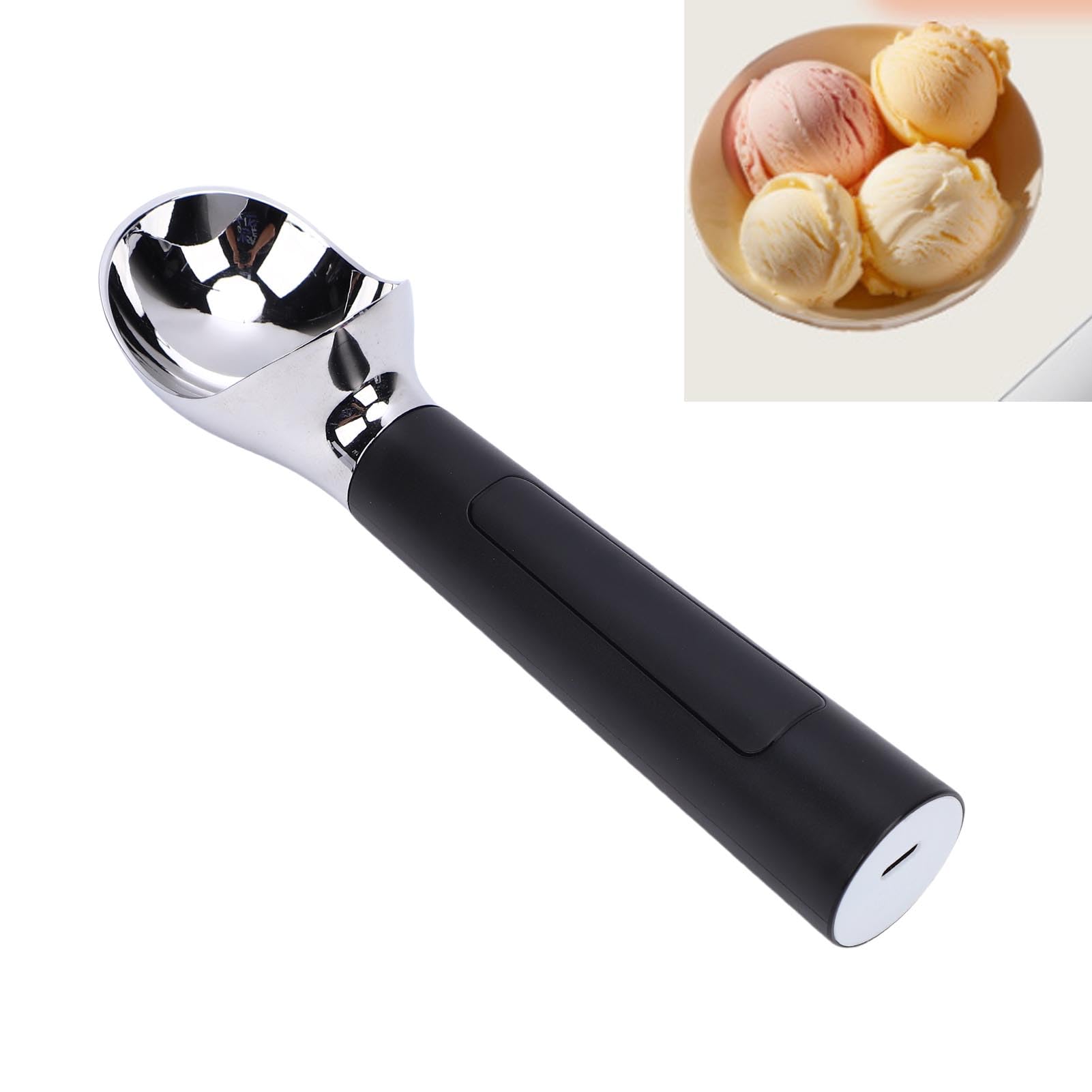 Beheizter Eisportionierer, Elektrisch Wiederaufladbar mit Ergonomischem Griff, USB-betrieben für Harteis und Desserts