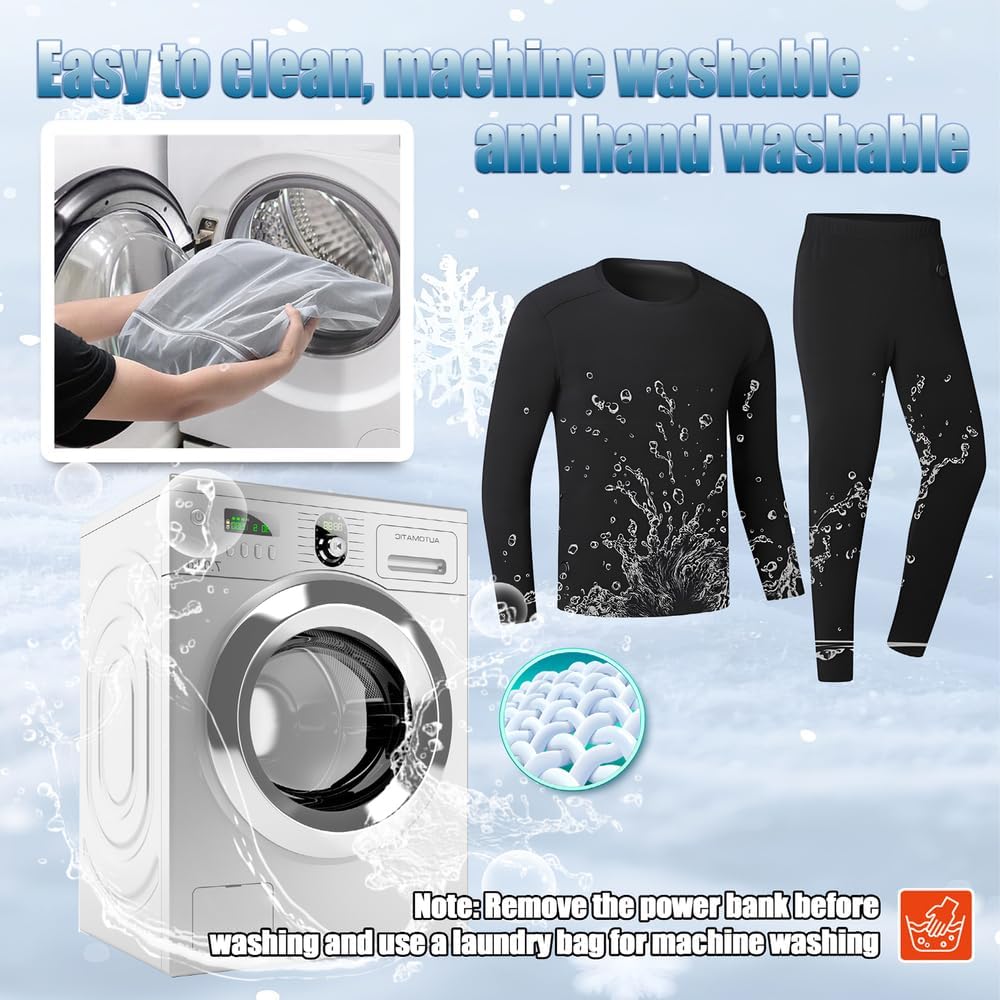 Heated Thermal Underwear for Men Women USB Charge 42 Zone Intelligent Heated Long Johns for Men Women & XS-4XL - Image 6
