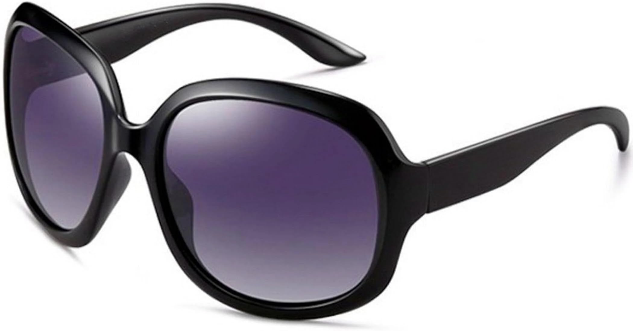 Stylish Women Oval Sunglasses | UV protection & Lightweight | Plastic Full-frame Sunglasses (Black)-image-25