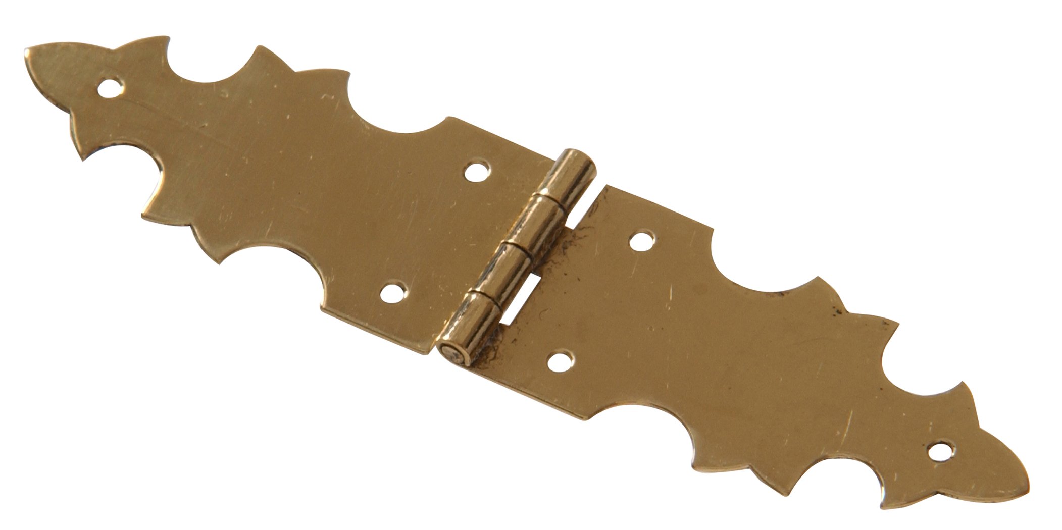 The Hillman Group 853003 5/8 x 2-3/4" Solid Brass Decorative Hinge - Bright Brass Finish 2-Pack