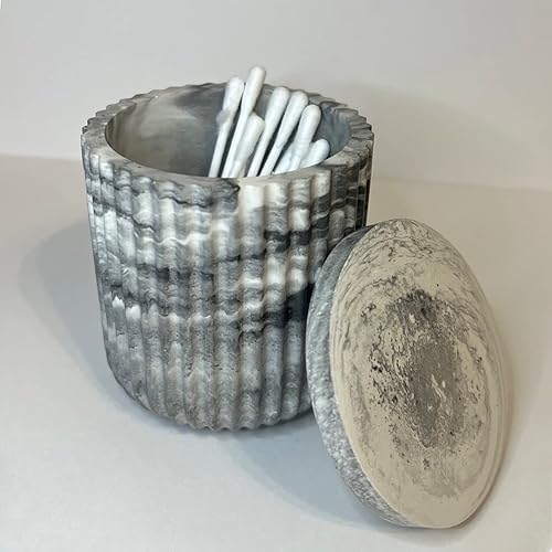 Miniatura 8 de Caja de Almacenamiento con Tapas, Juego de Moldes de Silicona para Frascos de Velas, Moldes de Recipientes Creativos, Moldes Redondos de Hormigón