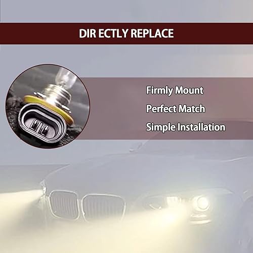 Miniatura 5 de QODOLSI Pack-2 - Conector de arnés de luz antiniebla con cable, enchufe adaptador de coleta impermeable H11, arnés de faros, para luz antiniebla,