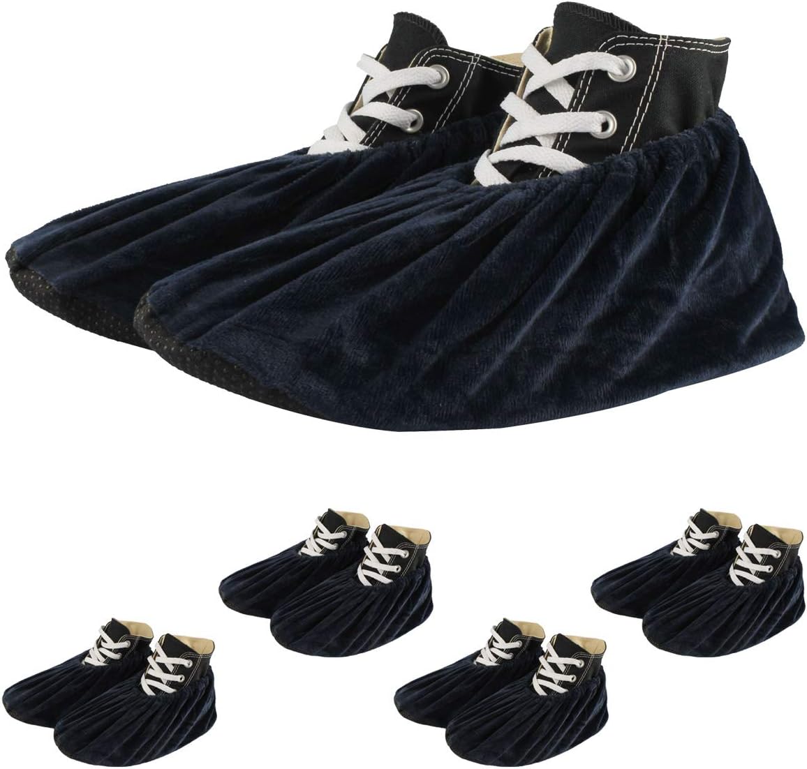 Shoe Covers, Shoe Covers Disposable Non Slip Waterproof Shoe Covers Shoe Cover Machine Disposable Shoe Covers Shoe Covers for Indoors Sneaker Shields Shoe Protector 5 Pairs 5.5-10 Size - Blue