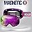 OutdoorMaster Ski Goggles PRO - Frameless, Interchangeable Lens 100% UV400 Protection Snow Goggles for Men & Women (Pink-Purple Frame VLT 45% Fuchsia Lens and Free Protective Case)