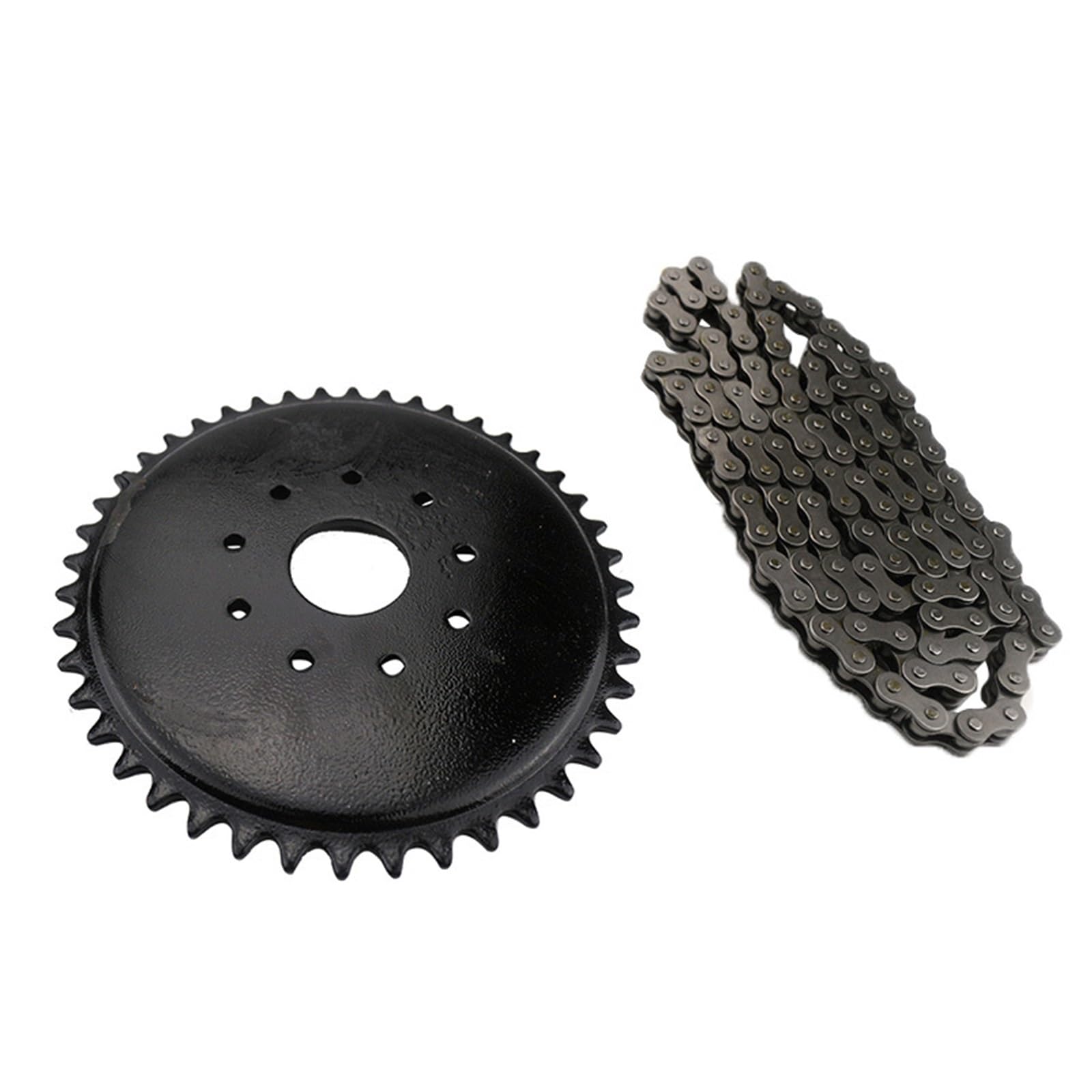 NKURTPC Motorcycle Sprocket 415-110 Chain & 44T Sprocket 10T Drive Sprocket Kit For 49cc 60cc 66cc 80cc Motorized Accessories(Chain disk and chain)