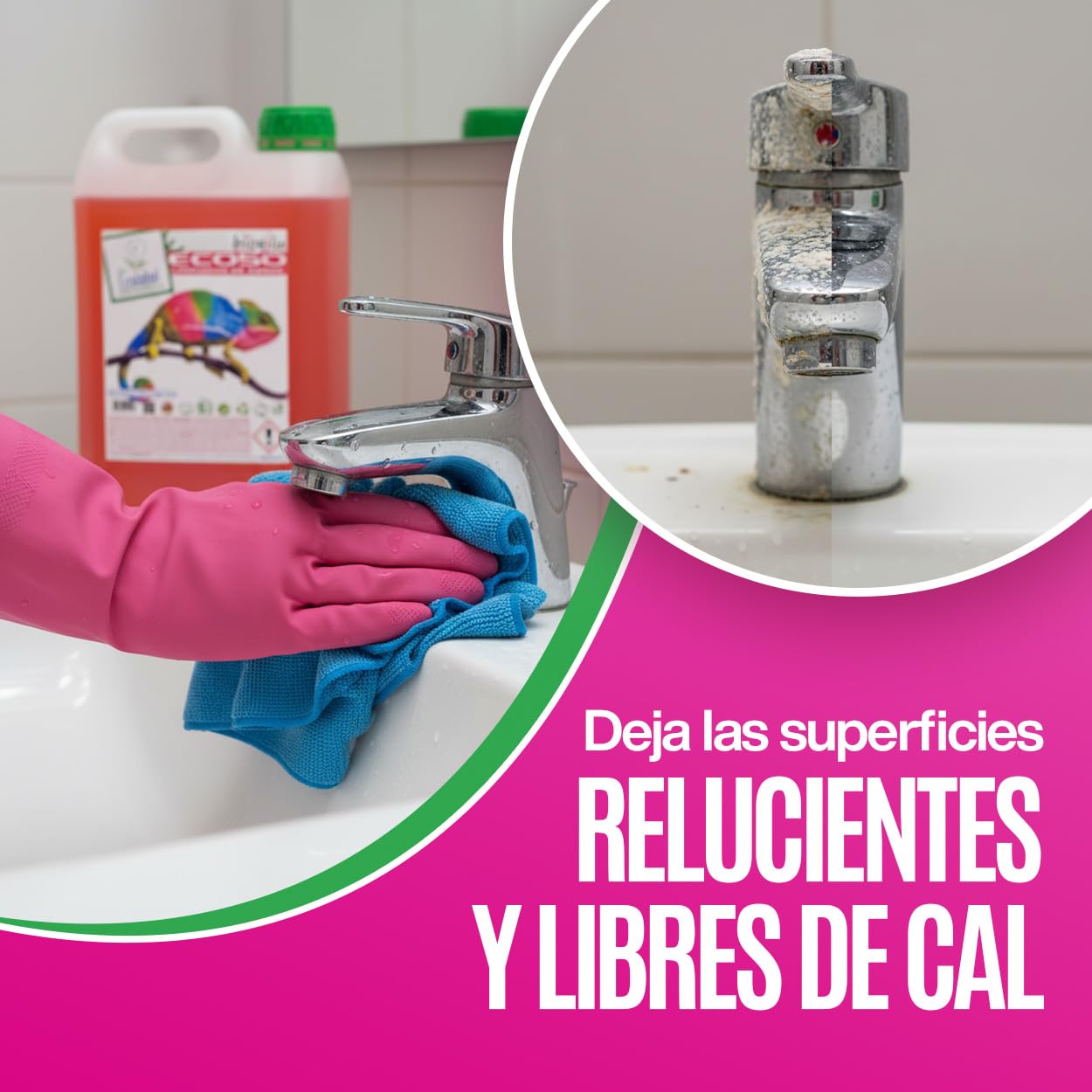 BIOEflu ECO50 Limpiador de Baños Ecológico 5000 ml – Limpieza Baño Profesional – Limpia WC Antical con Ecolabel – Multiusos Limpieza para Inodoros, y Grifería
