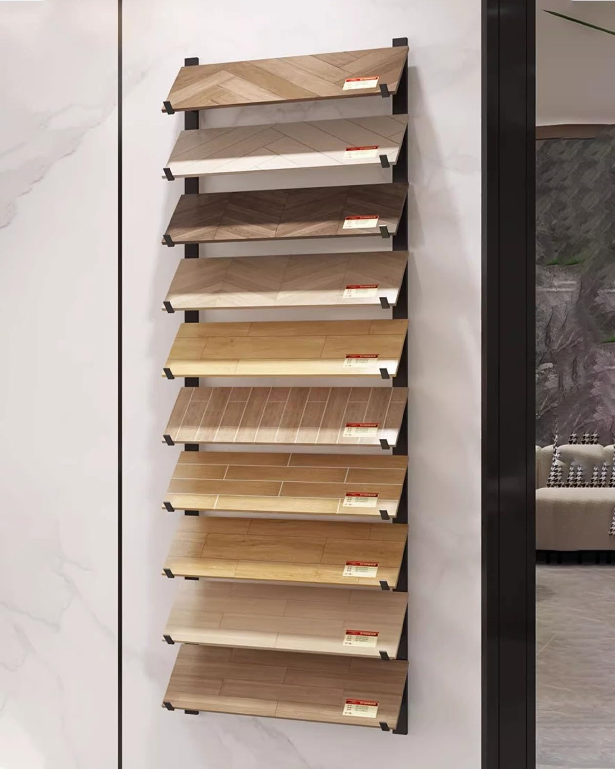 Présentoir mural bois et pierre pour organiser votre bureau créatif