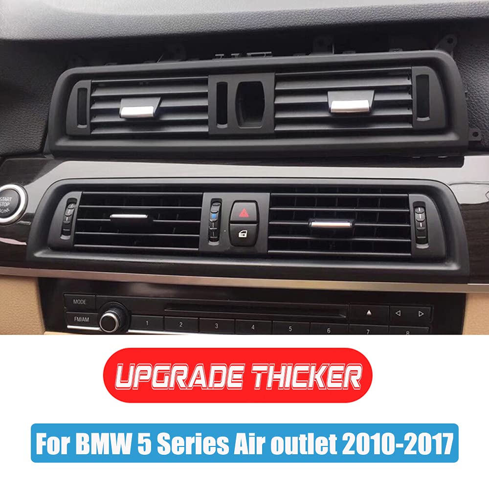 Griglia dell'aria anteriore di ricambio per B-MW serie 5, per prese d'aria centralizzate e ventilazione CA 520 523 525 528 530 535 550 F10 F11 F18 2010-2016 (Nero - con Cromo)