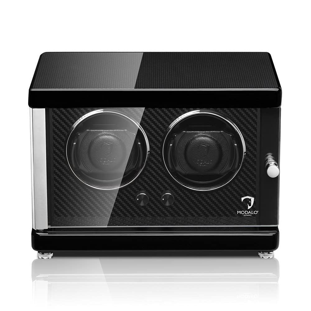 MODALO Uhrenbeweger (Watch Winder) Ambiente MV4 für 2 Uhren Carbon Design…
