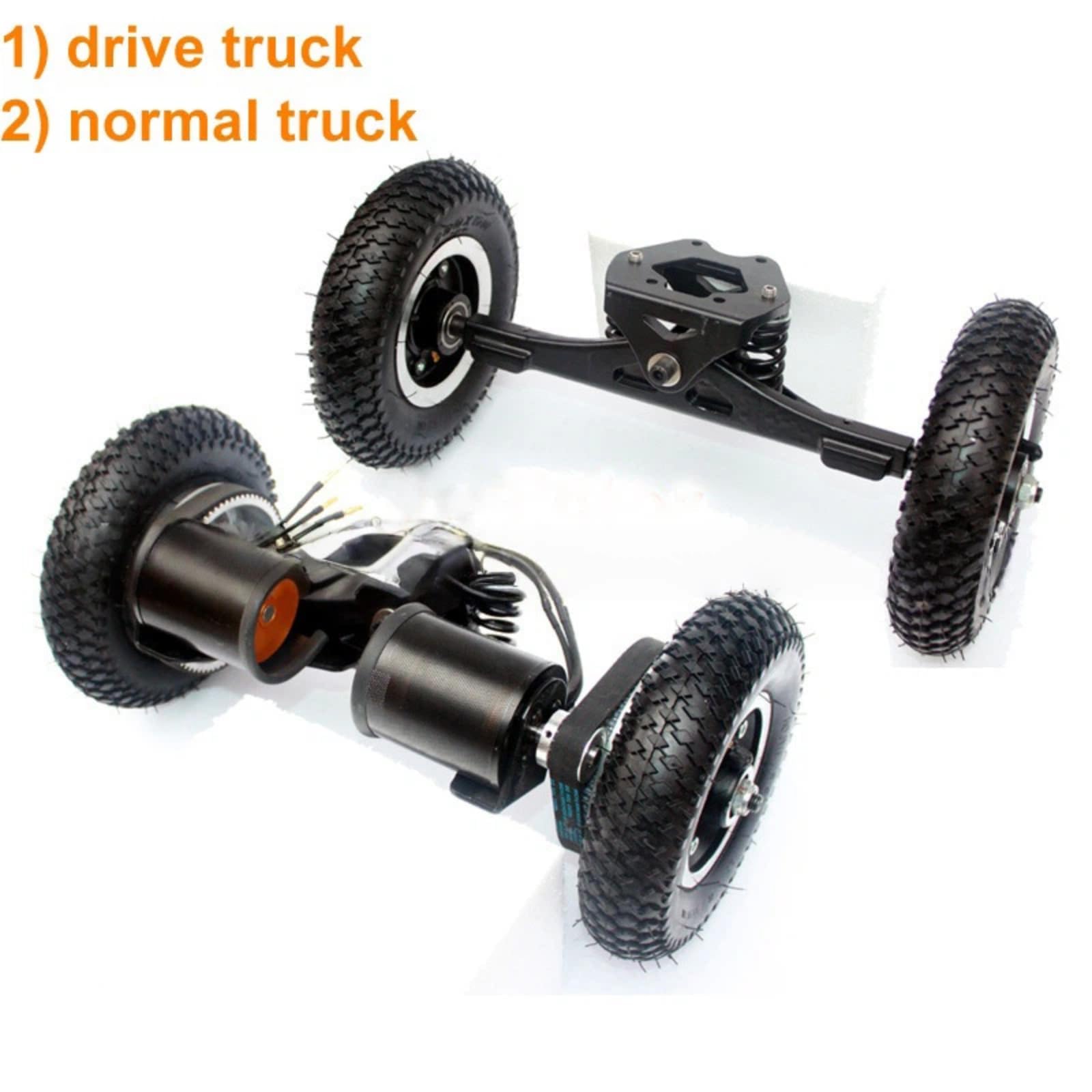 Kit de skateboard tout-terrain avec bras de suspension de 27,9 cm, ressorts hélicoïdaux, roues pneumatiques de 20,3 cm, télécommande et tableau de commande