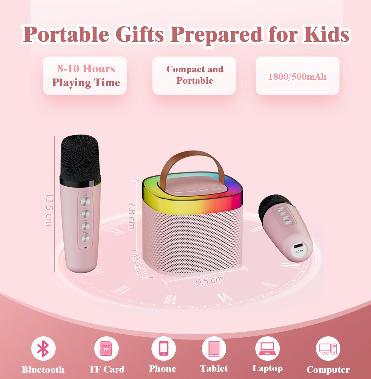 Macchina Karaoke Bluetooth, Rosa