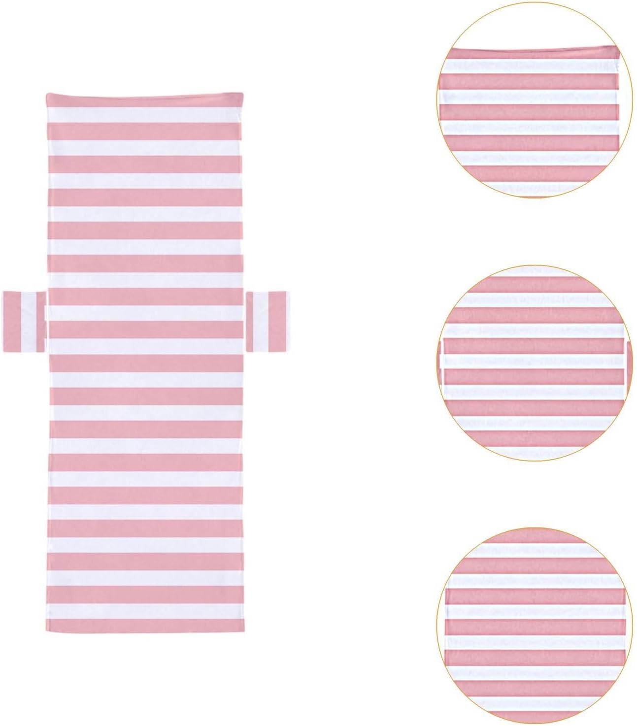Vaveren Beach Chair Cover with Side Pockets Classic Women Lounger Towel Pool Lounge Chair Cover for Vacation Hotel Outdoor Water Park, Pink White