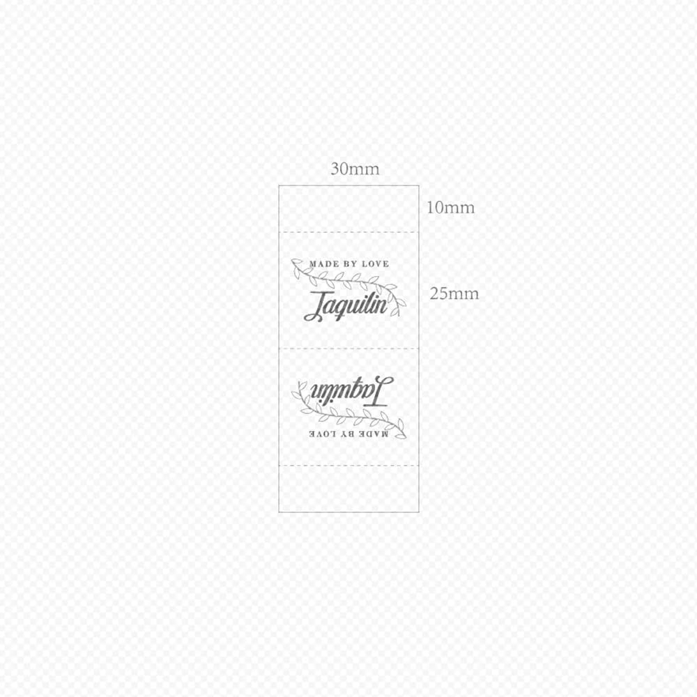Étiquettes personnalisées pour vêtements - Marque personnalisée, étiquettes en ruban de coton bio, logo ou texte, étiquettes de couture (1#, 100 pièces)