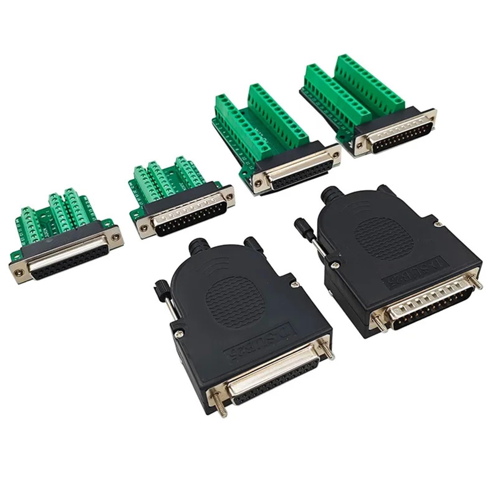Adaptateur DB25 fin sans soudure mâle et femelle 25 broches pour port série parallèle (rouge)