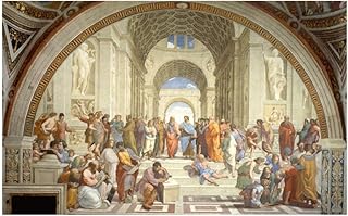 YCHND Famosa Scuola di Quadri Artistica di Atene di Raffaello Poster E Stampe Retro Canvas Wall Art for Living Room Home Decorazioni Quadro 70x100cm Senza Cornice