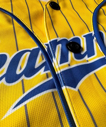 Banana Pinstripe Custom Baseball Jersey Women Men Youth Kids, Printed Stitched Name Number Logo Softball Shirt Sports Uniform miniatura 2