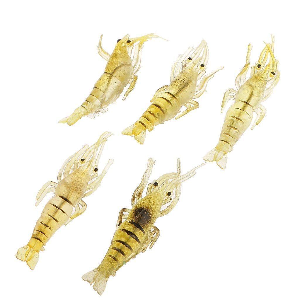 Shrimp Fishing Simulation Soft Prawn Lure Hook Tackle Bait Lures for Bream Bass Flathead Whiting Snapper (Yellow), 5Pcs (B0D9SH62KD) Amazon Price History, Amazon Price Tracker