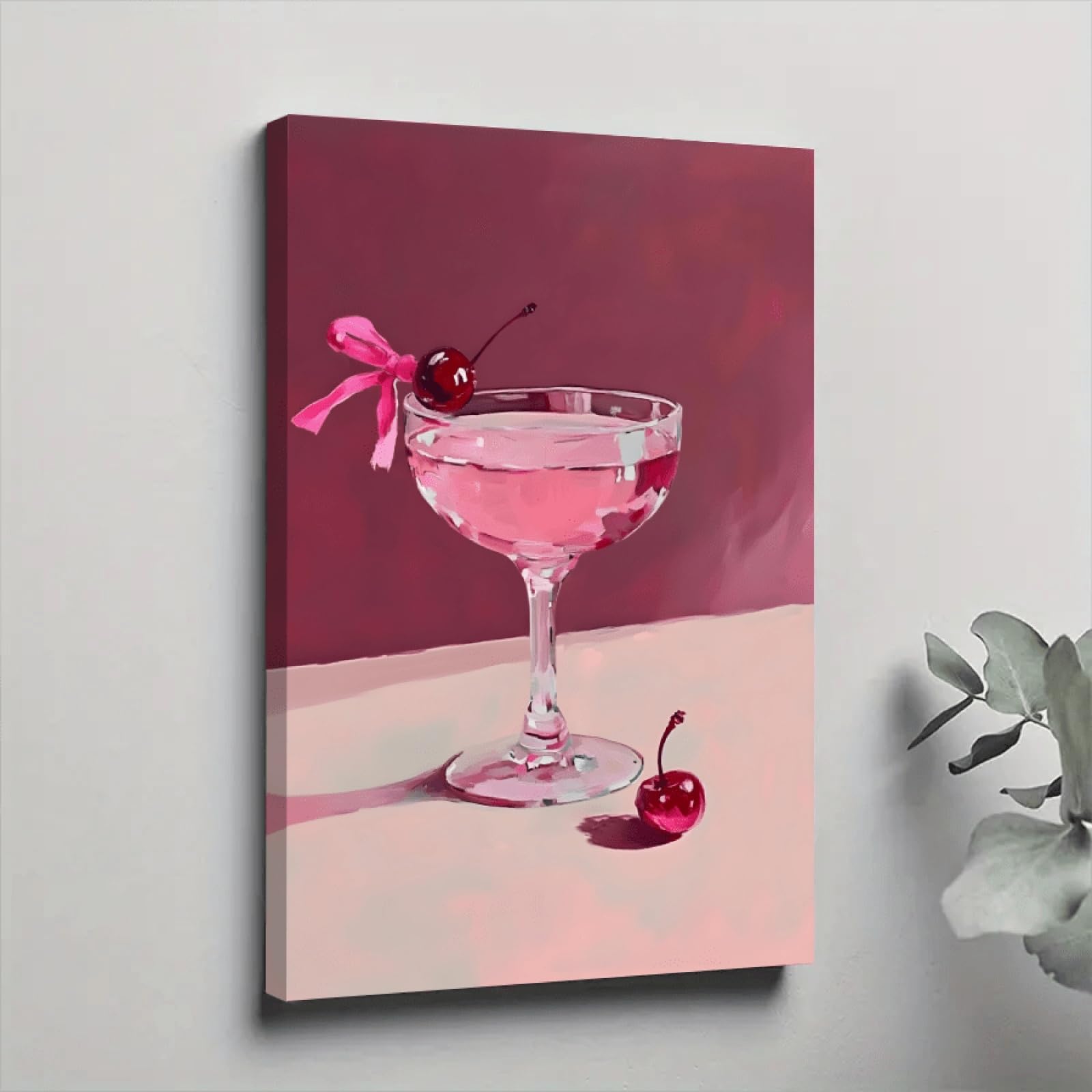 TONGYINLI Martini Pink Cocktail Canvas Poster Canvas Wall Art Wall Art Wall Art Wall Art Wall Art Wall Art Wall Art Decor 80 x 120 cm No Frame