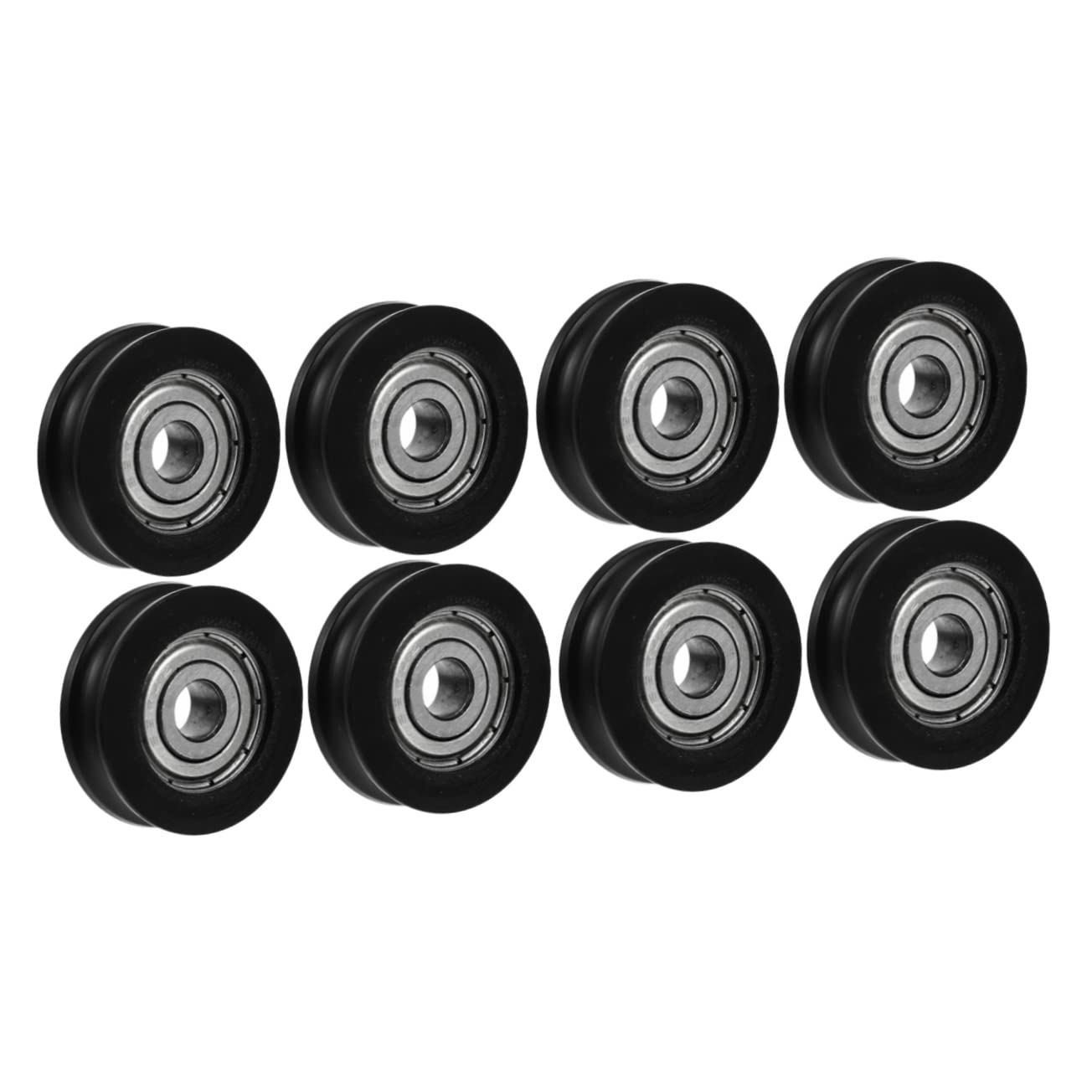 Ciieeo8 pcs Hardware sliding door hanging wheel pulley Sheave U Type Wheel for Doors Track heavy cabinet U-groove casters closet door roller nylon pulley wheel Sliding Door Roller