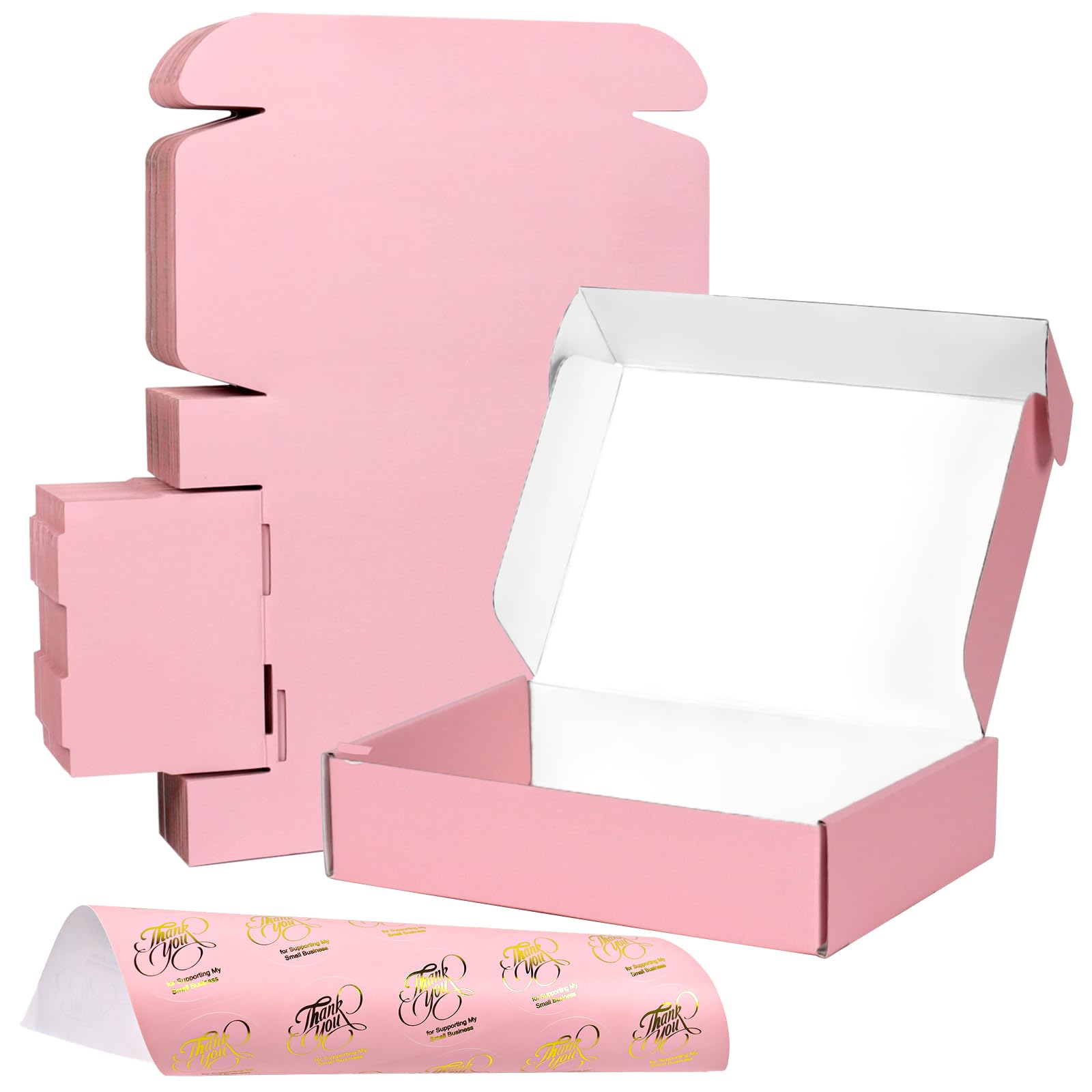 Amazon.com : OUGEBOX 30 Pack 9x6x2 Pink Shipping Boxes for