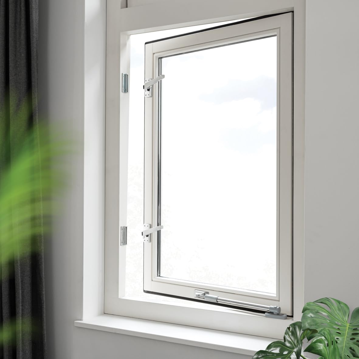 AXA Fenstergriffe 2er set - 3308 - Fenstersicherung - Rechts drehend | abschließbar mit Knopf, Aluminium