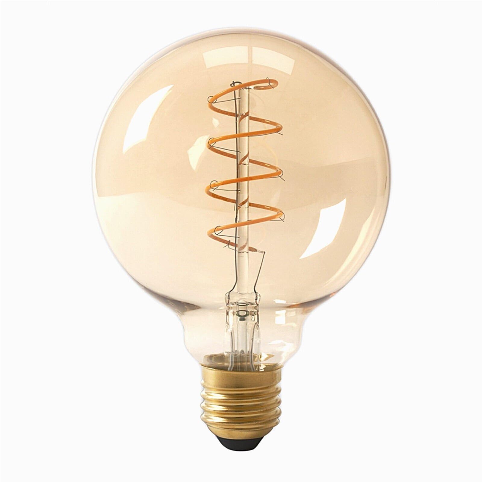DC VOLTAGE Vintage LED Light Bulb E27 Spiral Non Dimmable T45 T185 ST64 G95 G125 Decorative Bulbs Amber Glass Warm White, Retro E27 Screw Bulb (Style 5)
