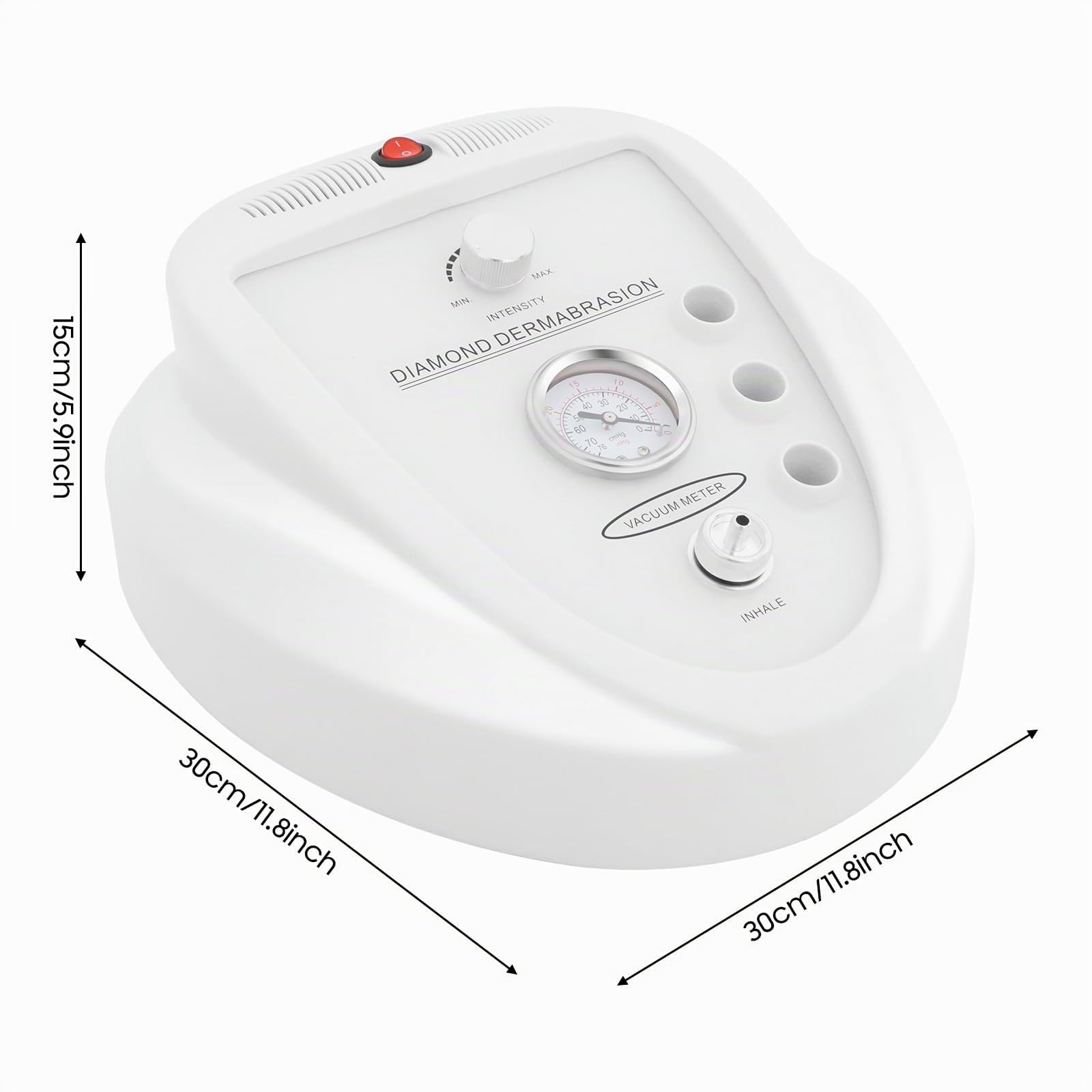 Diamant Microdermabrasion Gerät, Professionelle Mikrodermabrasions Maschine 9-stufig mit 65-68 cmHg Saugkraft, Mitesserentferner für Gesichtspflege & Körper, Inklusive 12 Aufsätzen, Weiß