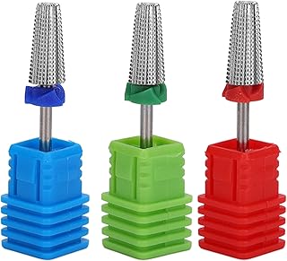 Conjuntos de brocas de carboneto de tungstênio para unhas, brocas de broca de unha elétricas Aço de tungstênio rígido para manicure, pedicure para manicure experientes para manicure(Prata)