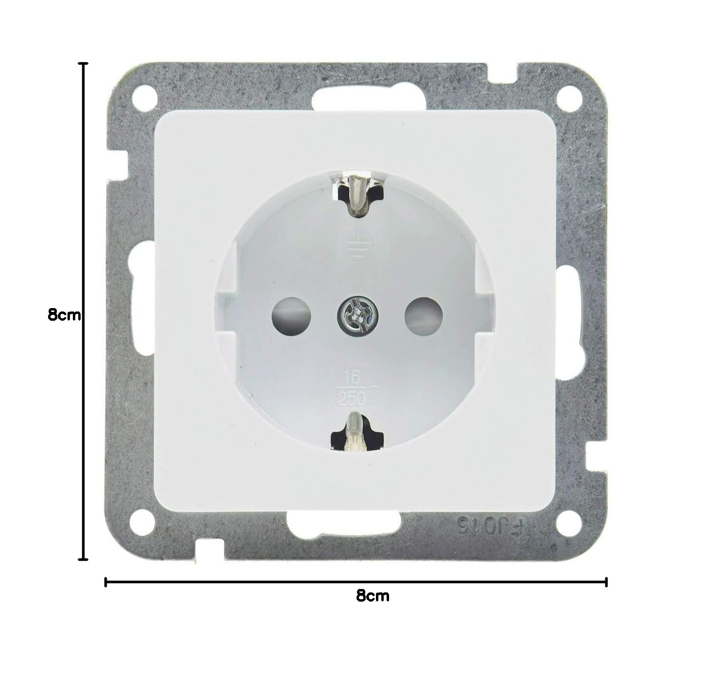 ChiliTec Steckdose Schalter Set Unterputz DELPHI PRO | 8 x Steckdose, 2 x Schalter mit Rahmen, einfache Installation per Steckklemme Weiß