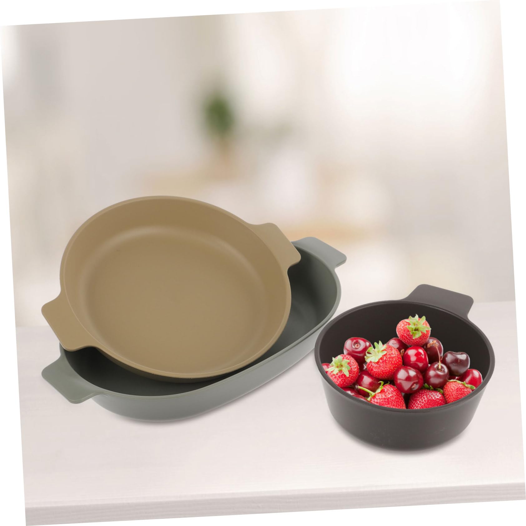 BESPORTBLE Lot De 2 Bols Et Assiettes De Camping en Plastique Robuste Compacts pour La Randonnée Les Pique-niques Les Barbecues Faciles À Transporter Et À