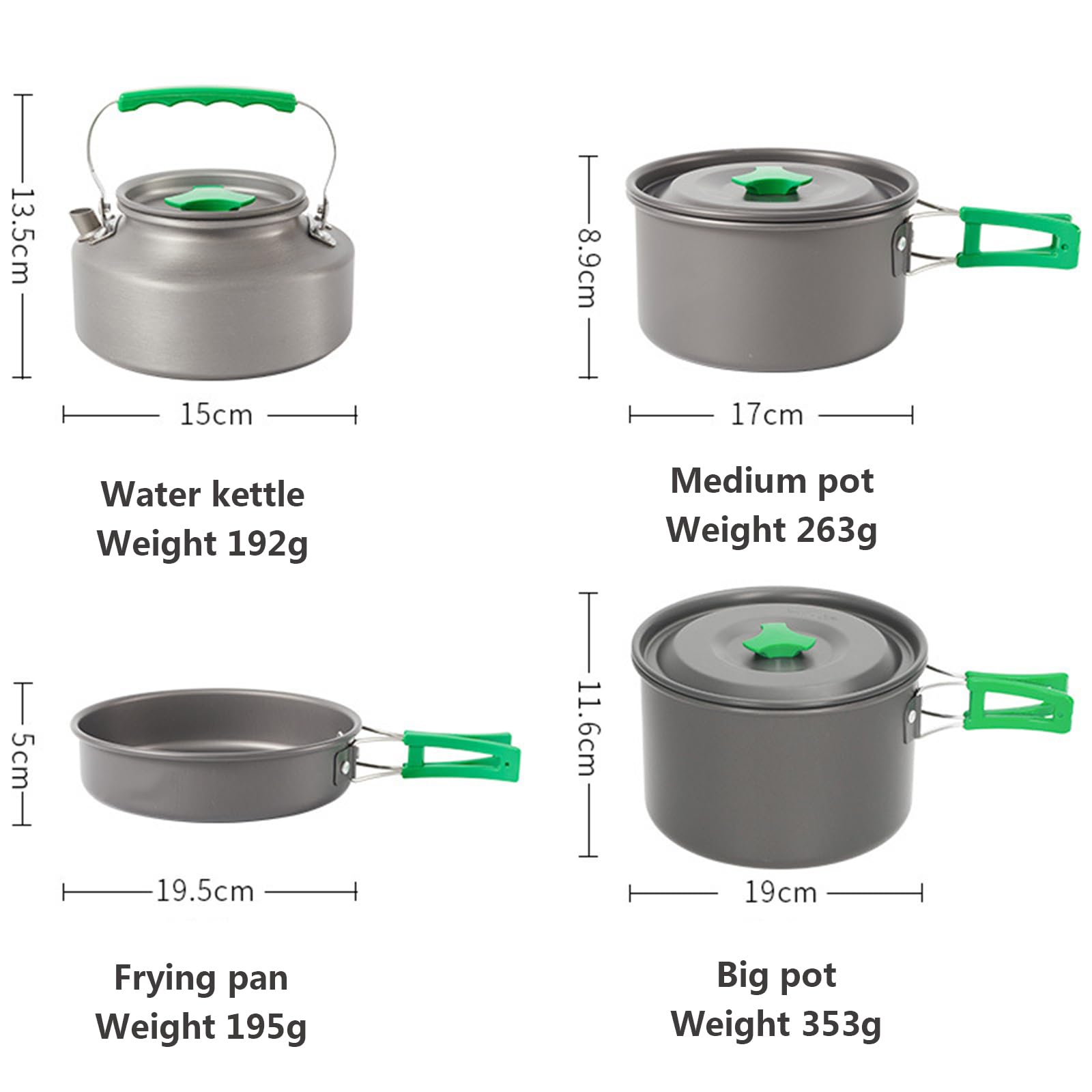 Camping Kochset Für 3-5 Personen Camping Kochgeschirr Set Mit Camping Topf Camping Bratpfanne Und Teekannen Faltbare Kochtopf Set Für Outdoor Picknick Camping Wandern