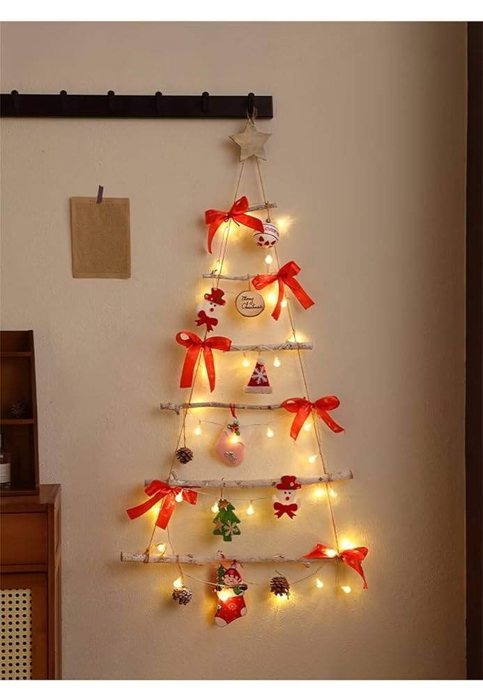 クリスマスツリー 壁掛けにも　ライト付き　装飾 クリスマス ツリー 壁掛け LED ライト付き ウォールツリー